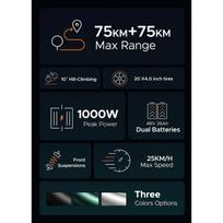 engwe elektrinis - Engwe M20, 20", Juodas (Black), 1000W, 13Ah - 6 nuotrauka