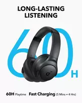 aaa baterijos - Anker Soundcore Wireless Over-Ear Headphones | Q11i | Bluetooth | Gray | A3005GA1 - 4 nuotrauka