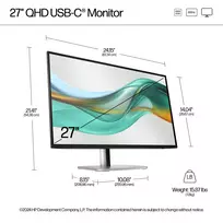 qhd 27 - HP Series 5 Pro 527pu 27" QHD USB-C Monitor - 3 nuotrauka