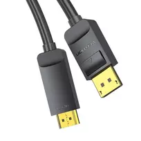 displayport 2.0 cable 2m - Vention HAGBH DisplayPort 1.2 - HDMI 1.4 kabelis 2m, 4K 30Hz Juodas (Black) - 5 nuotrauka