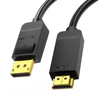 displayport 2.0 cable 2m - Vention HAGBH DisplayPort 1.2 - HDMI 1.4 kabelis 2m, 4K 30Hz Juodas (Black) - 6 nuotrauka