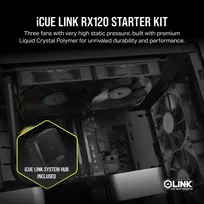 corsair case - Corsair iCUE LINK RX120 3-Pack 120 mm Juodas (Black) Korpuso Ventiliatorius - 7 nuotrauka