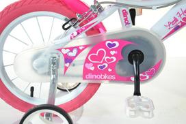 dviratukai vaikams - Vaikiškas dviratis Dino Bikes, baltas/rožinis, 14" - 5 nuotrauka