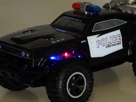 zaislai automobiliai - Jokomisiada Didelis POLICIJOS monstras sunkvežimis su nuotoliniu valdymo pultu, apšvietimu RC0626 - 6 nuotrauka