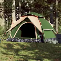 vidaXL Stovyklavimo palapinė, žalia (Green), penkiavietė, kupolinė
