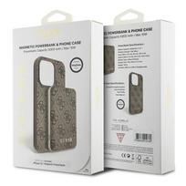 metalas - Guess 4G Metal Logo dėklų rinkinys iPhone 15 + 5000mAh MagSafe nešiojamas įkroviklis - Rudas (Brown) - 2 nuotrauka