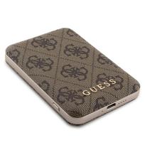 metalas - Guess 4G Metal Logo dėklų rinkinys iPhone 15 + 5000mAh MagSafe nešiojamas įkroviklis - Rudas (Brown) - 3 nuotrauka