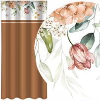 Naktinė užuolaida ZMK-002, balta sp./oranžinė sp./ruda sp., 160 cm x 250 cm