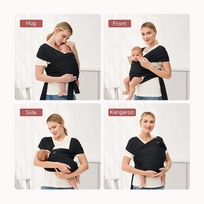 kudikio nesiokle - MOMCOZY nešioklė vaikjuostė Juoda (Black) - 5 nuotrauka