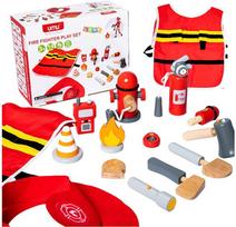LEAN Toys Ugniagesio kostiumo rinkinys vaikams 14 dalių