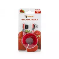 telefono laidai - Sbox USB->Type-C 90 m/m 1.5m Type-C-90R strawberry red - 2 nuotrauka