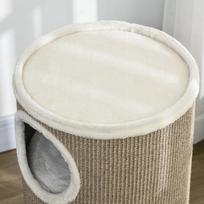 namelis katems - PawHut kačių draskyklė-namelis, aukštis 70 cm, žaidimų namelis katėms, 3 lygiai, draskyklė su 3 olomis, kačių medis, draskyklės bokštas, sizalis, pliušas | Aosom - 2 nuotrauka