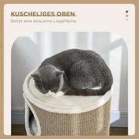 namelis katems - PawHut kačių draskyklė-namelis, aukštis 70 cm, žaidimų namelis katėms, 3 lygiai, draskyklė su 3 olomis, kačių medis, draskyklės bokštas, sizalis, pliušas | Aosom - 6 nuotrauka