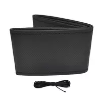 Amio Perforuotas vairo užvalkalas su adata ir siūlais 38–39 cm - juoda / juodos siūlės