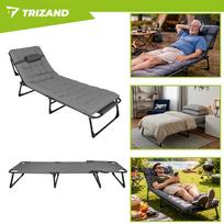 sodo gultas - Trizand Sulankstomas sodo gultas, 192 x 68 x 28 cm, pilkas (Gray) - 4 nuotrauka