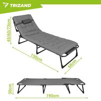 sodo gultas - Trizand Sulankstomas sodo gultas, 192 x 68 x 28 cm, pilkas (Gray) - 5 nuotrauka
