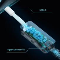 usb c ethernet - TP-Link UE330C USB 3.0 Type-C į Gigabit Ethernet tinklo adapteris su 3 prievadų USB 3.0 tipo A šakotuvu Balta (White) - 6 nuotrauka