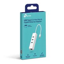 usb c ethernet - TP-Link UE330C USB 3.0 Type-C į Gigabit Ethernet tinklo adapteris su 3 prievadų USB 3.0 tipo A šakotuvu Balta (White) - 10 nuotrauka