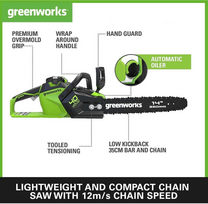 greenworks grandininis pjuklas - Greenworks GD40CS15 35 cm - 12 nuotrauka