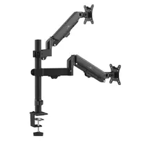 spyruokles - Maclean MC-136 Dvigubas monitoriaus laikiklis, dujinė spyruoklė, 17"-32", 2-10 kg, Juodas (Black) - 9 nuotrauka