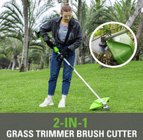akumuliatorine krumapjove - Greenworks GD24X2TX, 24 V - 11 nuotrauka