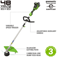 akumuliatorine krumapjove - Greenworks GD24X2TX, 24 V - 12 nuotrauka