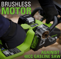 greenworks grandininis pjuklas - Greenworks Cordless Chainsaw, 36 cm - 7 nuotrauka