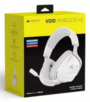 belaides zaidimu ausines - Corsair VOID WIRELESS v2 Žaidimams Baltos (White) - 6 nuotrauka