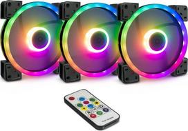 Inter-Tech Argus RGB Fan Set RS-14 140mm Black (juodas), 3 vnt.