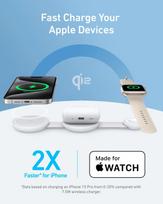 ankeriai - Anker MagGo Wireless Charging Station (3-in-1, Foldable Pad), White | B25M8H21 - 9 nuotrauka