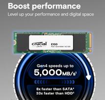ssd nvme m 2 diskas - Crucial E100 2TB M.2 NVMe PCIe 4.0 SSD - 3 nuotrauka