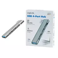 usb 2.4 a - LogiLink Slim USB-A HUB 1x USB 3.0, 3x USB 2.0 UA0436 Sidabrinis (Silver) - 3 nuotrauka