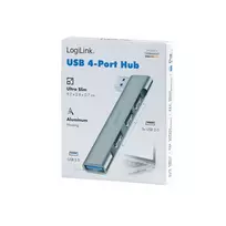 usb 2.4 a - LogiLink Slim USB-A HUB 1x USB 3.0, 3x USB 2.0 UA0436 Sidabrinis (Silver) - 4 nuotrauka