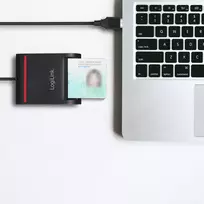 id korteliu skaitytuvas - Logilink USB 2.0 card reader, for smart ID CR0047 Black - 6 nuotrauka