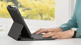 klaviatura slim - Logitech Slim Folio QWERTZ Vokiečių (German) Grafitas (Graphite) - 3 nuotrauka