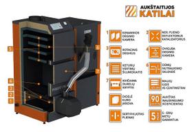 katilo degiklis - Granulinis katilas PELLET UNI 20 kW su rotac. 20 kW degikliu, sraigtu, 230 l met. bunkeriu - 3 nuotrauka