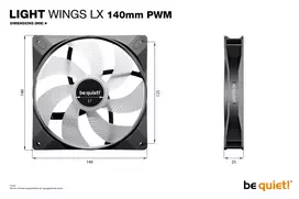 140mm be quiet! - Be Quiet! Light Wings LX 140mm PWM Black - 2 nuotrauka