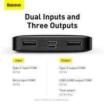 nesiojamas ikroviklis - Baseus Bipow PPBD050001 10000 mAh 15W Juodas (Black) - 3 nuotrauka