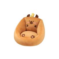 kedes vaikams - Lean Toys pliušinis fotelis vaikams Kapibara su antimi, rudas (Brown), 50x45 cm - 3 nuotrauka