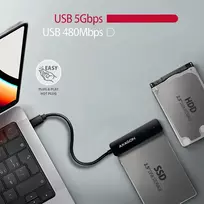 sata usb adapteris 3.5 hdd - AXAGON ADSA-FP2C USB-C 5Gbps - SATA 6G, 2.5" SSD/HDD SLIM adapteris - 6 nuotrauka