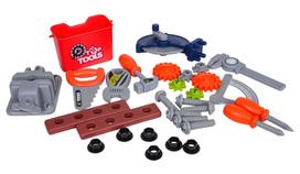 staliukas lavinamasis - Lean Toys žaislinis meistro staliukas - lagaminas su įrankiais 2-viename - 2 nuotrauka