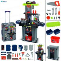 staliukas lavinamasis - Lean Toys žaislinis meistro staliukas - lagaminas su įrankiais 2-viename - 12 nuotrauka