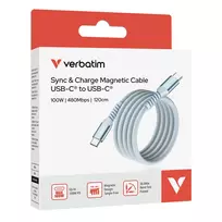 usb 100w laidas - Verbatim USB laidas USB C (M) – USB C (M), 100W, 1,2m, magnetinis, mėlynas, dėžutė, 31856 - 2 nuotrauka