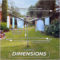lauko drabuziu dziovykle - Vileda Sunrise 50 m (186 cm) - 5 nuotrauka