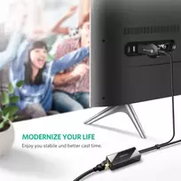 chromecast - Ugreen External network adapter USB 100Mbps for Chromecast 1m Black - 3 nuotrauka