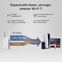 rj 45 - TP-Link RE235BE BE3600 Wi-Fi 7 Range Extender Balta (White) - 5 nuotrauka