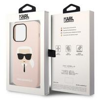 telefono deklas karl lagerfeld - Karl Lagerfeld "Silicone Karl`s Head Magsafe iPhone 14 Pro" Light Pink - 2 nuotrauka