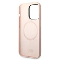 telefono deklas karl lagerfeld - Karl Lagerfeld "Silicone Karl`s Head Magsafe iPhone 14 Pro" Light Pink - 3 nuotrauka