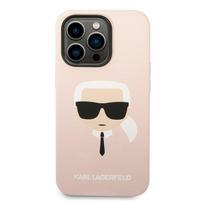 telefono deklas karl lagerfeld - Karl Lagerfeld "Silicone Karl`s Head Magsafe iPhone 14 Pro" Light Pink - 4 nuotrauka
