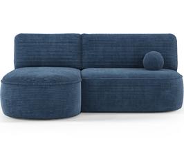 lova x 220 - Kampinė sofa-lova Livosa Jarell 40, tamsiai mėlyna (Dark Blue), kairinė, 144 x 220 cm x 93 cm - 1 nuotrauka